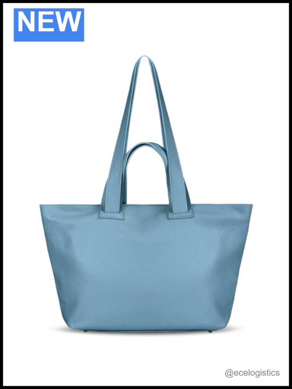 Italian Full-Grain Leather Tote Bag Women Shoulder Purse Large Zip Top Laptop